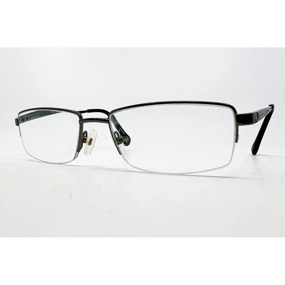 Champion Eyeglasses Mens Black Semi Rimless Rectangular CU1003 C01 54-18-140